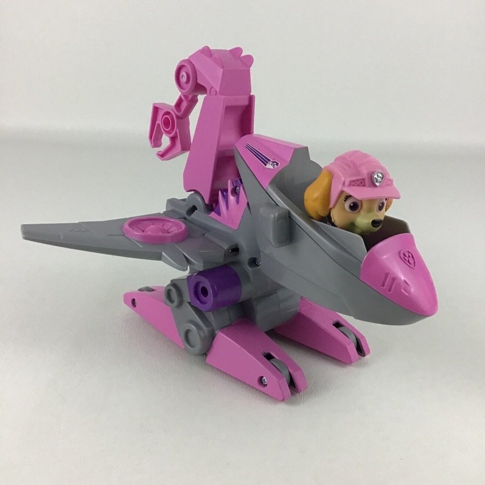 Paw Patrol Dino Rescue Skye Deluxe Vehicle Jet Crane Action Figure Spin Master